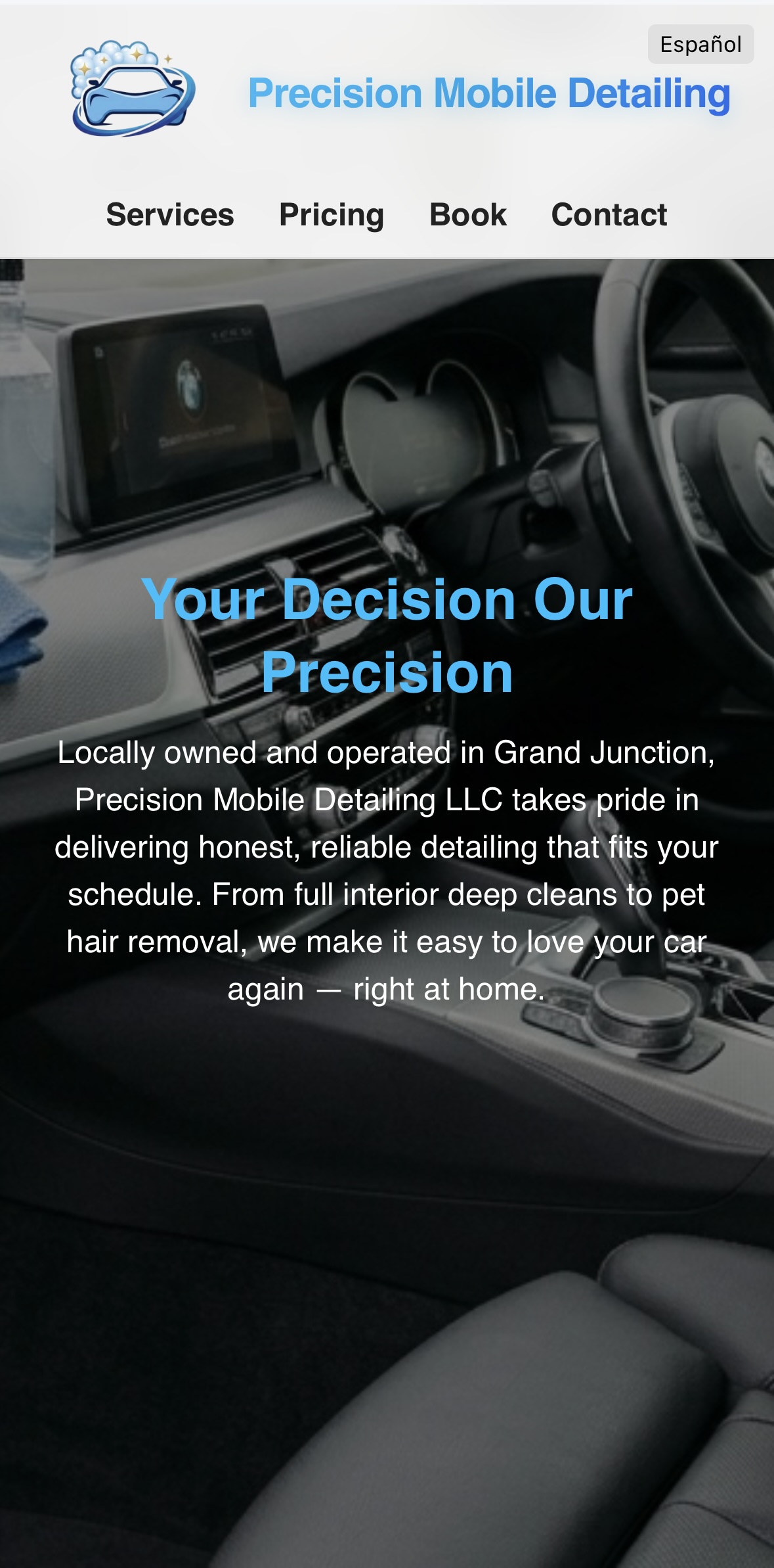 Precision Mobile Detailing Website